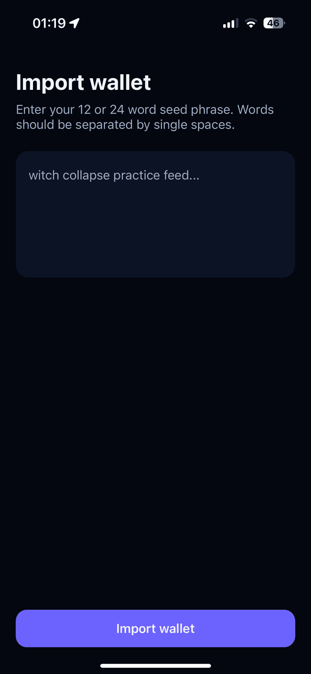 Capture d'écran d'import